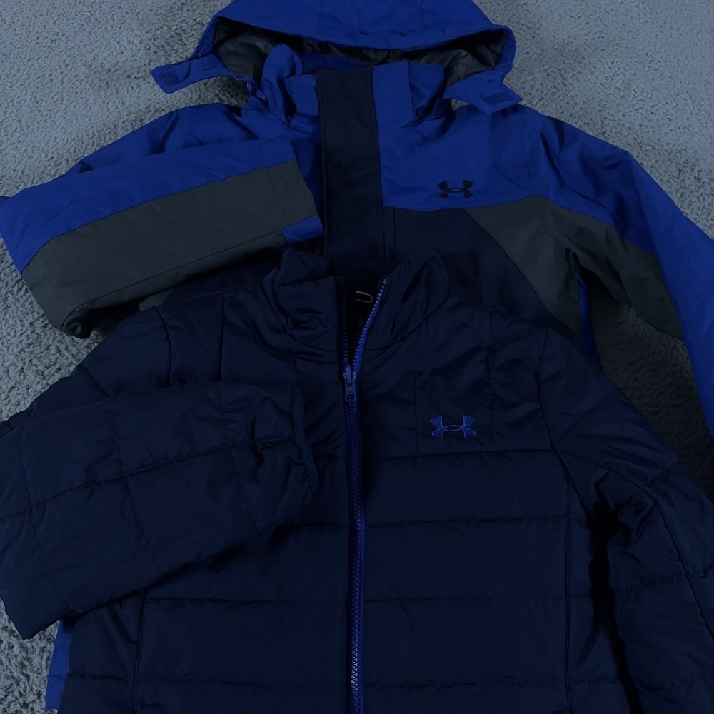 Under Armour Jacket Boys Medium Blue Westward 3-in-1 ColdGear Skiing Coat NEW‎